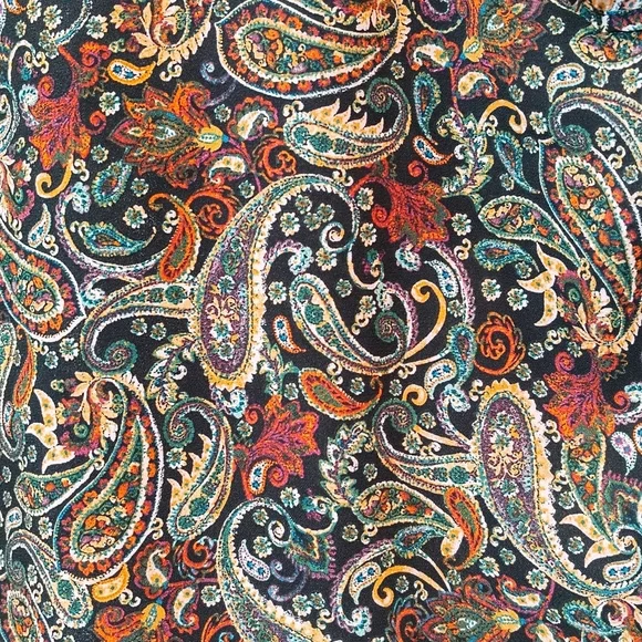 Counterparts Blouse Women's Size LG Paisley Print Flutter Sleeve Boho Career - Picture 4 of 8